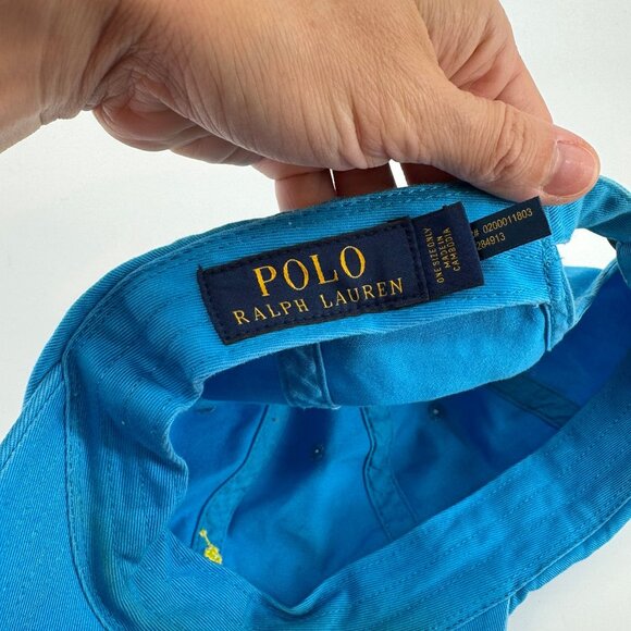 Polo Ralph Lauren Blue Embroidered Pony Baseball Cap Hat OSFA - Picture 3 of 3